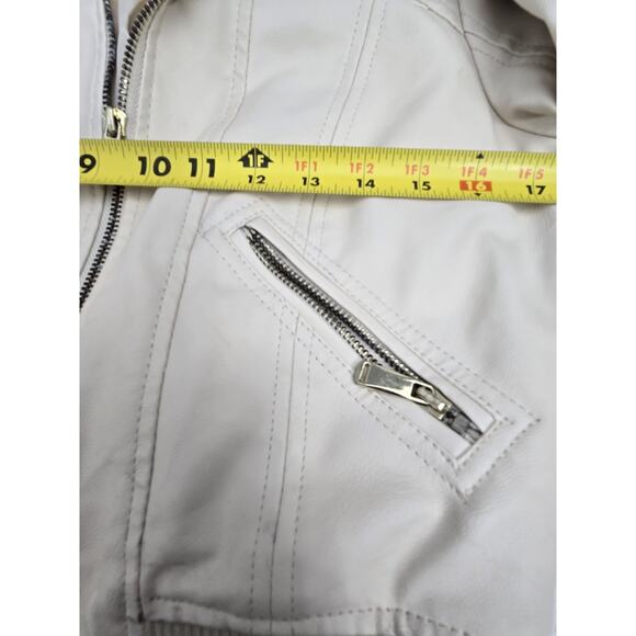 Miss London Black Label Lined FAUX Leather Bomber Biker Jacket Sz Small READ - Picture 5 of 16